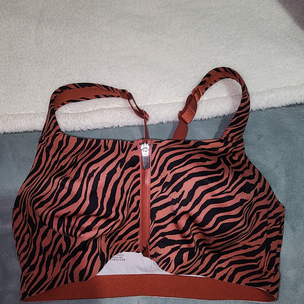 Victoria's Secret Tiger Stripe Sports Bra - Black and Brown